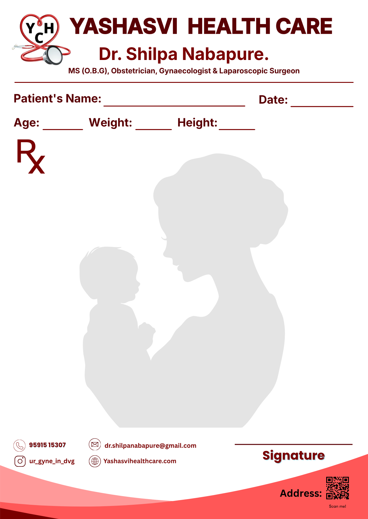 OBG Classic Red prescription pad template