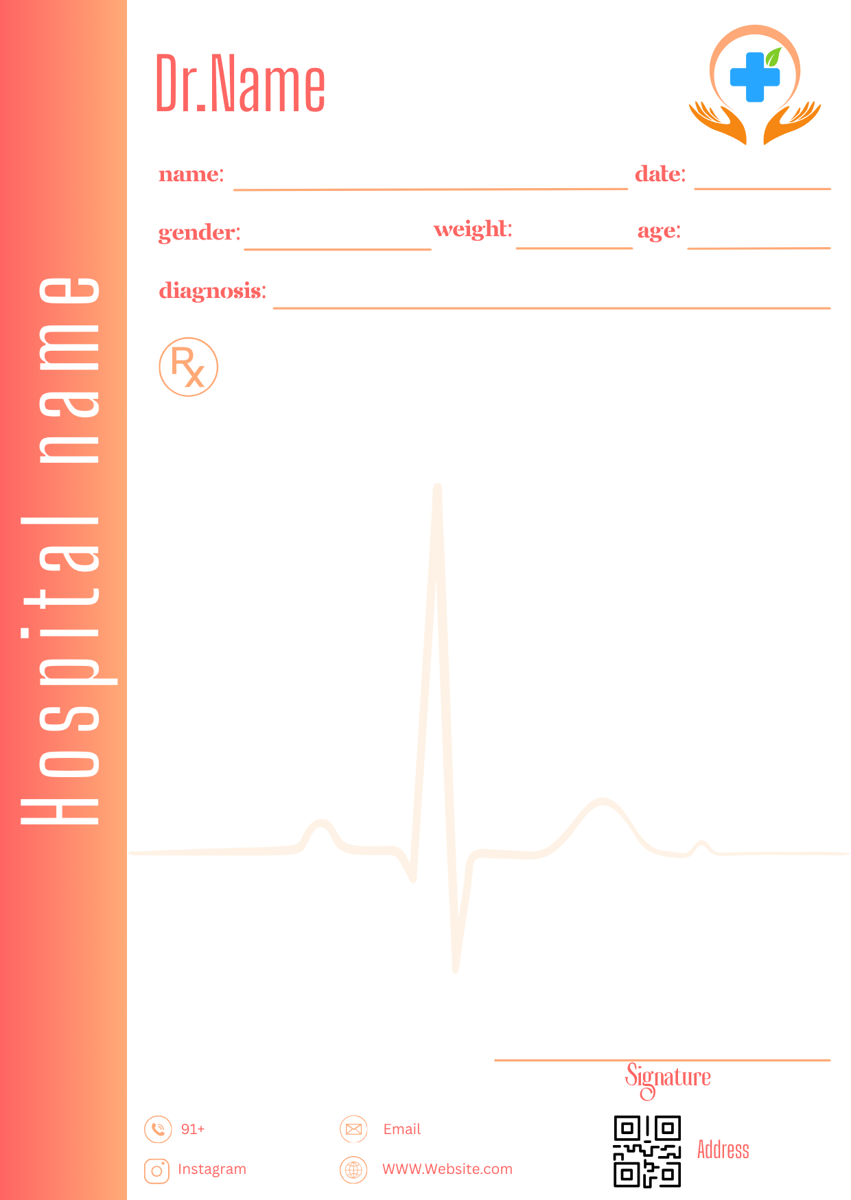 Blue Corner Bold prescription pad template