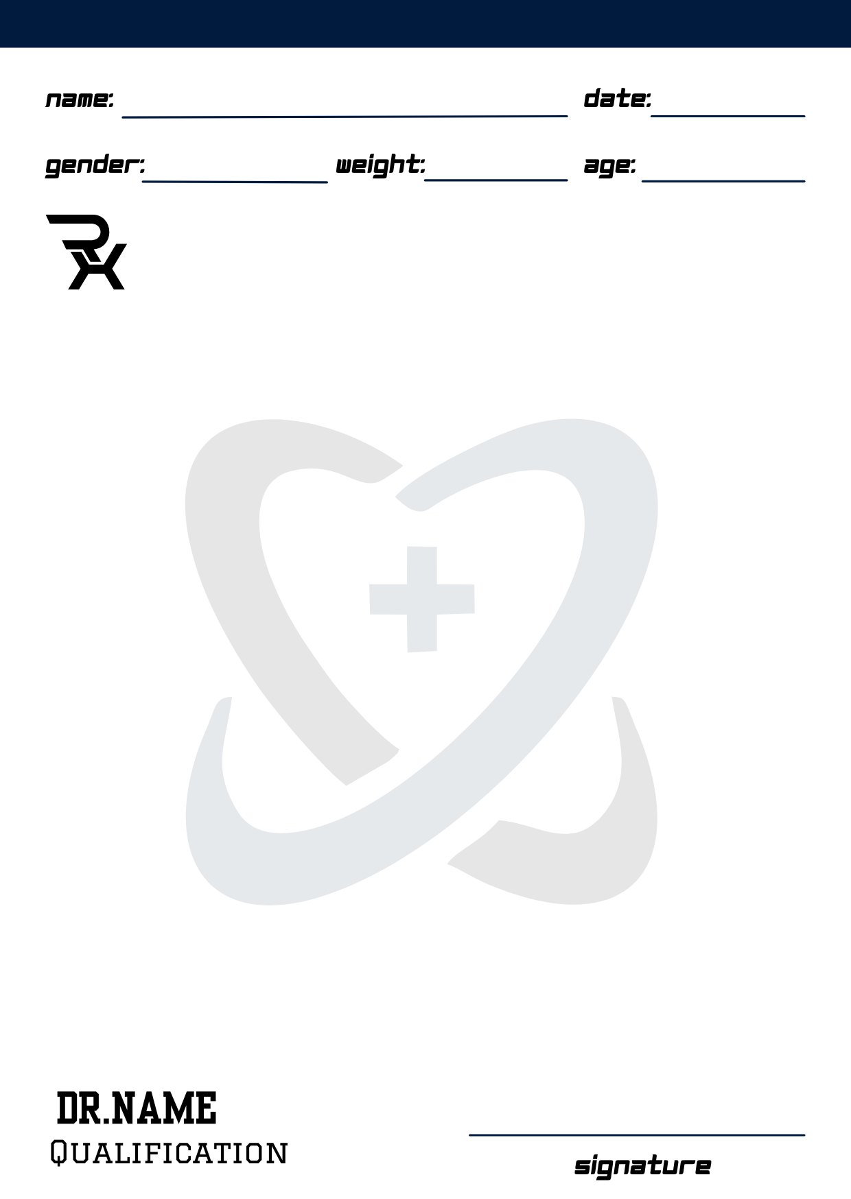 Ultra Minimal prescription pad template