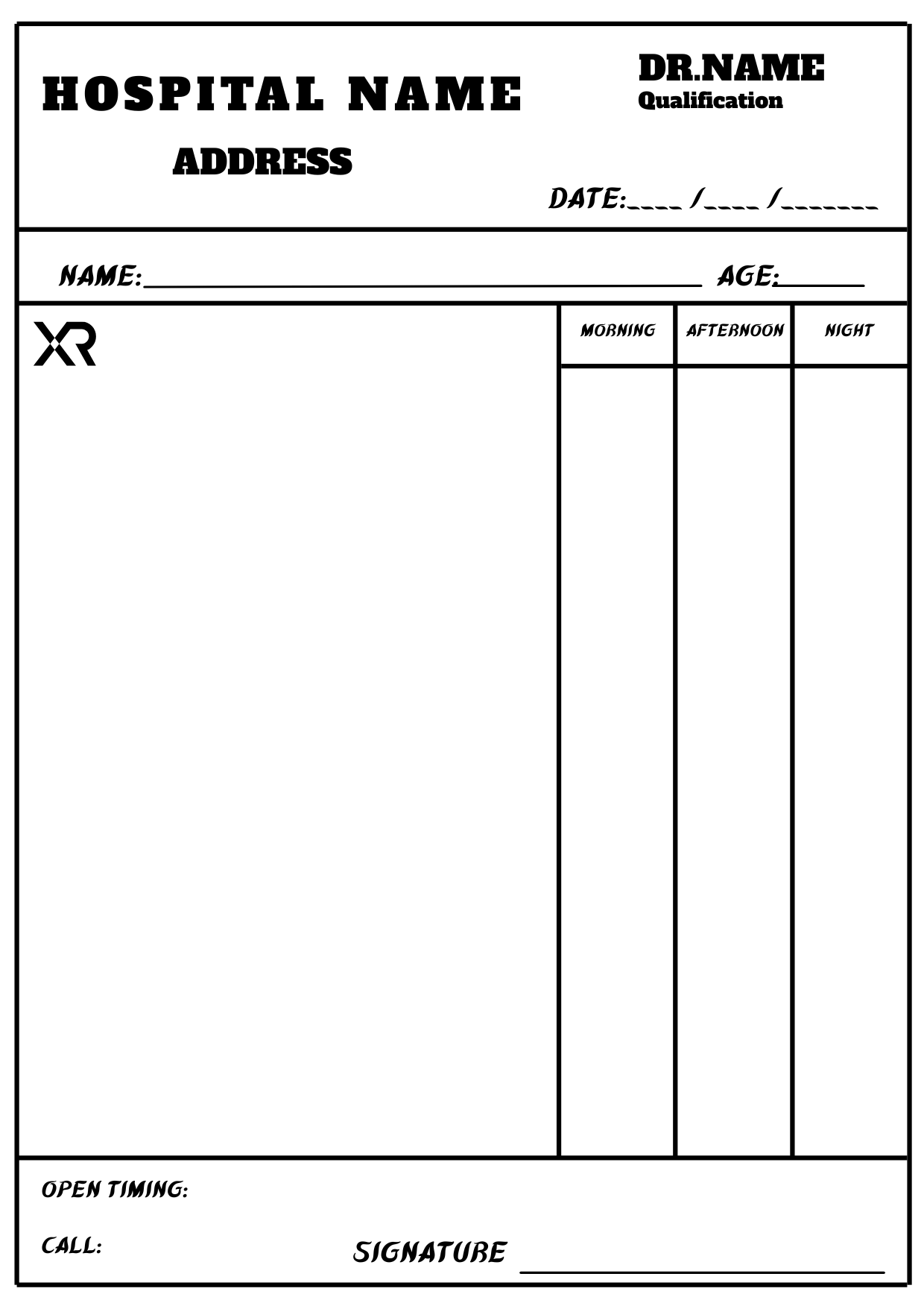 Green Health prescription pad template