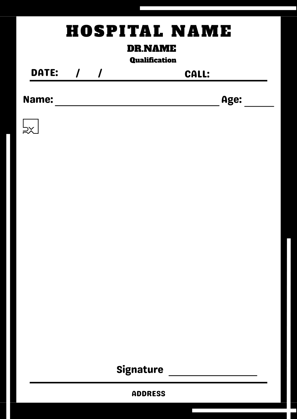 Pink Feminine prescription pad template